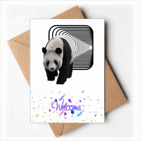 Panda Tunnel Walking Space Welcome Back Greeting Cards Envelopes Blank