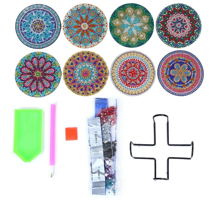 DIY Diamond Coasters for Drinks, YEESAM ART 5D Diamond Painting Coasters  Kits