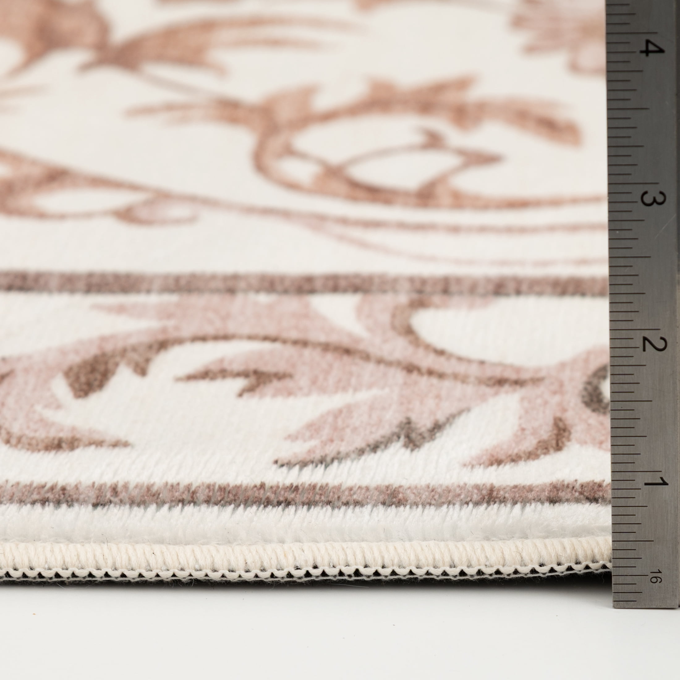 Mainstays Tan Floral Faux Fur Indoor Area Rug, 4 ft x 5 ft 6 in