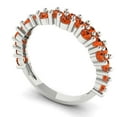 thumbnail image 2 of 0.98 ctw Wedding Band for Women - 18K White Gold Simulated Red Diamond Stackable Eternity Ring, 2 of 6