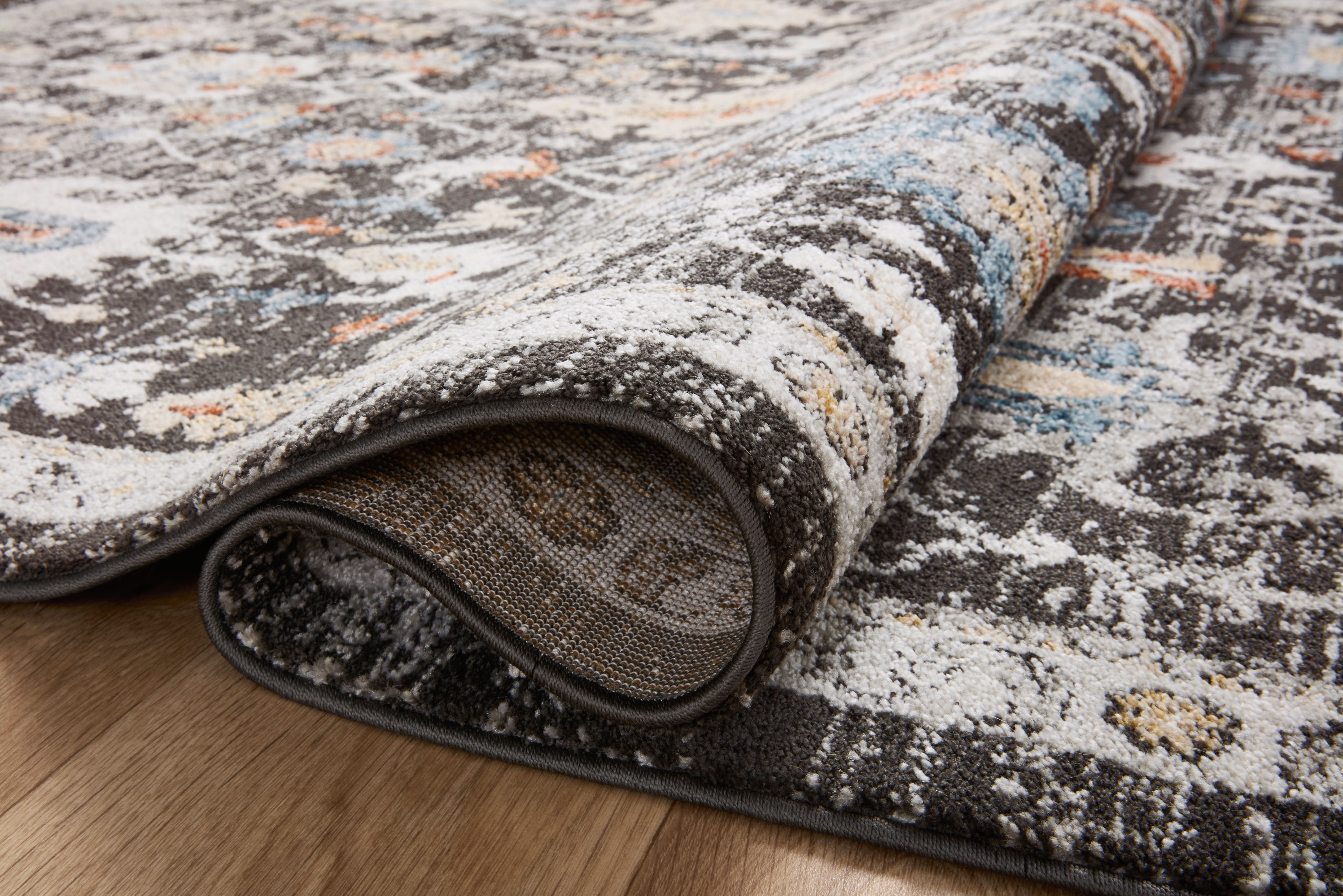 Loloi Odette Charcoal / Multi 18" x 18" Sample Rug