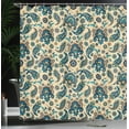 thumbnail image 3 of Ambesonne Retro Shower Curtain, Vintage Colorful Floral, 69"Wx70"L, Yellow Blue Cream, 3 of 4