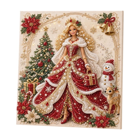 Princess Diamond Pearl Art Kit with Frame, DIY Painting Set for Adults, Fairytale Wall Decor, Crystal Bead Home Decoration, Bedroom Gift