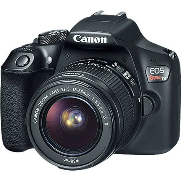 søn forstyrrelse Puno Black EOS Rebel T6 EF-S IS Digital Camera with 18 Megapixels and 18-55mm  Lens Included - Walmart.com