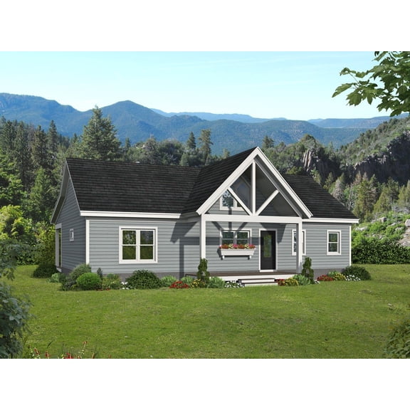 763-1412: Traditional Craftsman 3 Bed, 2 Bath Luxury Home Plan, 1412 Sq Ft: Full Blueprints with License to Build by Home Plan Marketplace - Lesuto