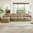 thumbnail image 3 of GAKMCIL 140" Loveseat Sofa with 1 Ottoman, 4 Seater with Upholstered Large Size Deep Seat,Cloud Sectional Couches Chenille Fabric for Living Home, 3 of 13