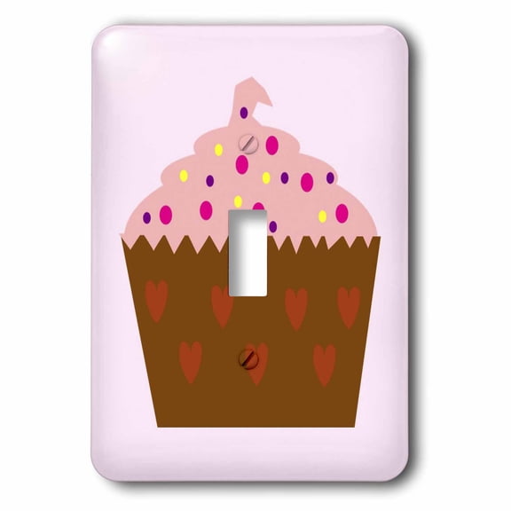3dRose, Giant Pink Heart Cupcake, single toggle switch