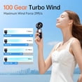 thumbnail image 3 of 3-In-1 Portable Handheld Turbo Fan With 100 Speeds And LED Display Purple, 3 of 16