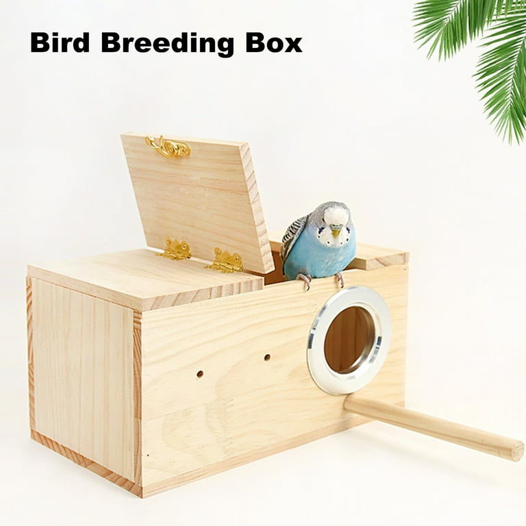 Supbessel Parakeet Nesting Box Wooden Bird Nest Breeding Box with
