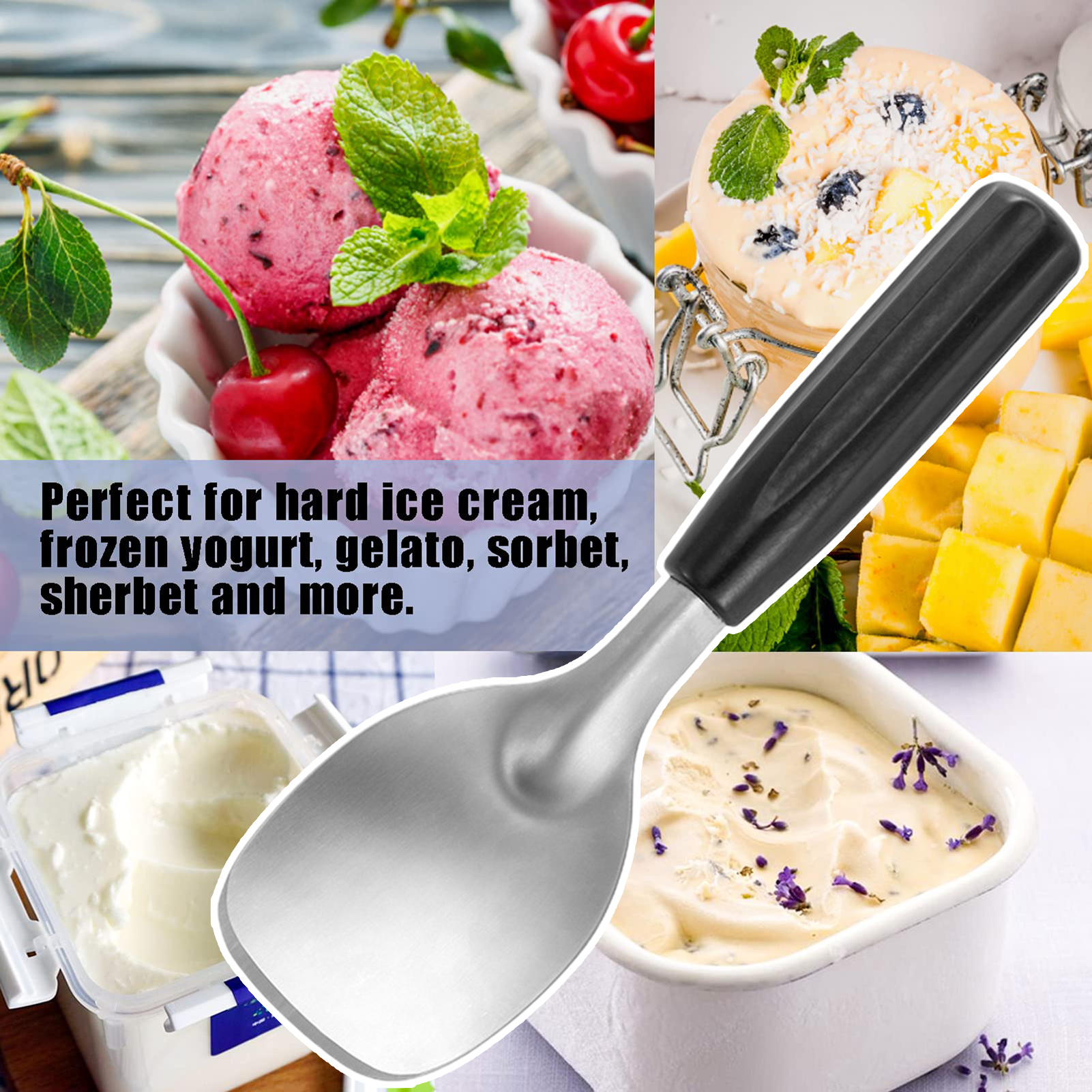 Hesroicy Stainless Steel Ice Cream Scoop Flat Ice Cream Spade Hesroicy Stainless Steel Ice Cream Scoop Flat Ice Cream Spade