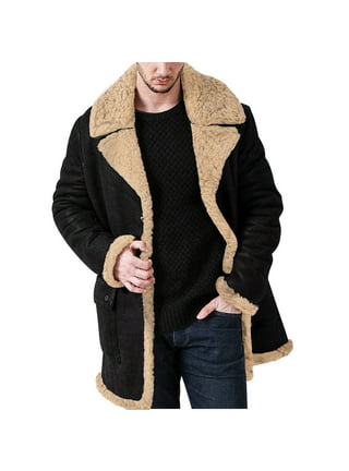 Mens Faux Fur Coat Jackets Classic Winter Warm Faux Mink Long Cardigan  Outwear Thicken Fluffy Plush Windproof Coat(Black,Small) at  Men's  Clothing store