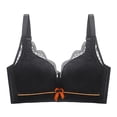 thumbnail image 1 of Gibobby Sujetadores deportivos para mujer Ropa interior de de encaje de color contrastante para mujer Sujetador de pecho pequeño para mostrar el pecho grande(Negro,32/70AB), 1 of 2