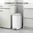 thumbnail image 6 of Garvee Small Bathroom Trash Can with Lid Soft Close, 3.2 Gal Garbage Can, White, 6 of 8