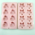 thumbnail image 4 of Molde de chocolate YONGSHENG reutilizable con estrella de cinco puntas y hojas rosa, 4 of 5