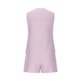 thumbnail image 6 of Bzhegqhd Women's Summer Two-piece Checkered Printed Casual Set with Matching Shorts Linen and Shorts, 6 of 8