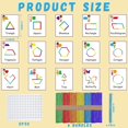 thumbnail image 2 of 252 Pcs Shapes Flash Cards with Sticks Activity Game Include 15 Shape Learning Cards 120 Multi Wooden Sticks 117 White Hook for Kids, Develops Shape Recognition 3D Shapes, 2 of 6