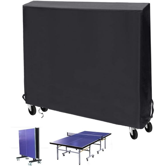 Table Tennis Table Cover, Protective Cover For Table Tennis Table Table Tennis Cover With Waterproof Breathable Oxford, Uv-Resistant For Table Tennis Table Ping Pong Table 165X185X70Cm
