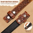 thumbnail image 5 of WHIPPY Western Leather Belt Strap for Kids Boys Girls Cowboy Cowgirl Embossed Belt Strap without Buckle, 5 of 7