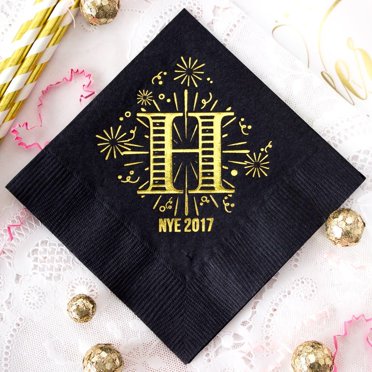 48 Pcs New Year Party Napkins - 13x13 Inch Disposable Dinner Napkins For Eve Celebrations