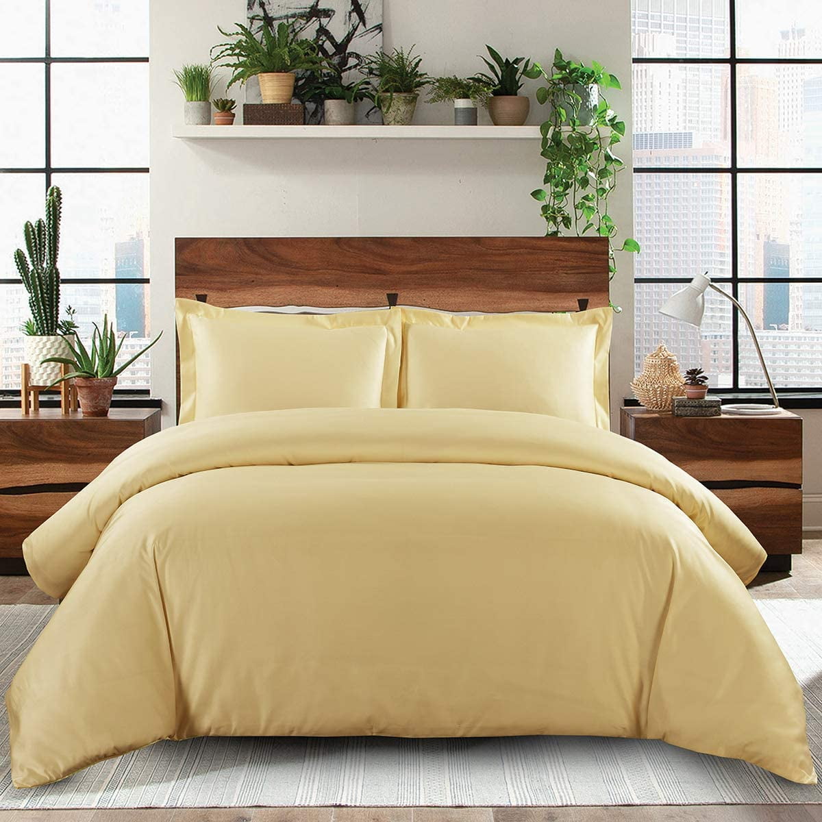 500 TC 100% Egyptian Cotton Duvet Cover Zipper Closur Ultra Soft Durable and Fade Resistant Color Gold Solid size Full