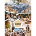 thumbnail image 5 of Blue Coastal Starfish Table Cloth, Beach Ocean Nautical Shells Conch Waterproof Tablecloth for Rectangle Tables, Reusable Washable Fabric Table Cover for Restaurant Kitchen Dining Tables 52"x70", 5 of 6