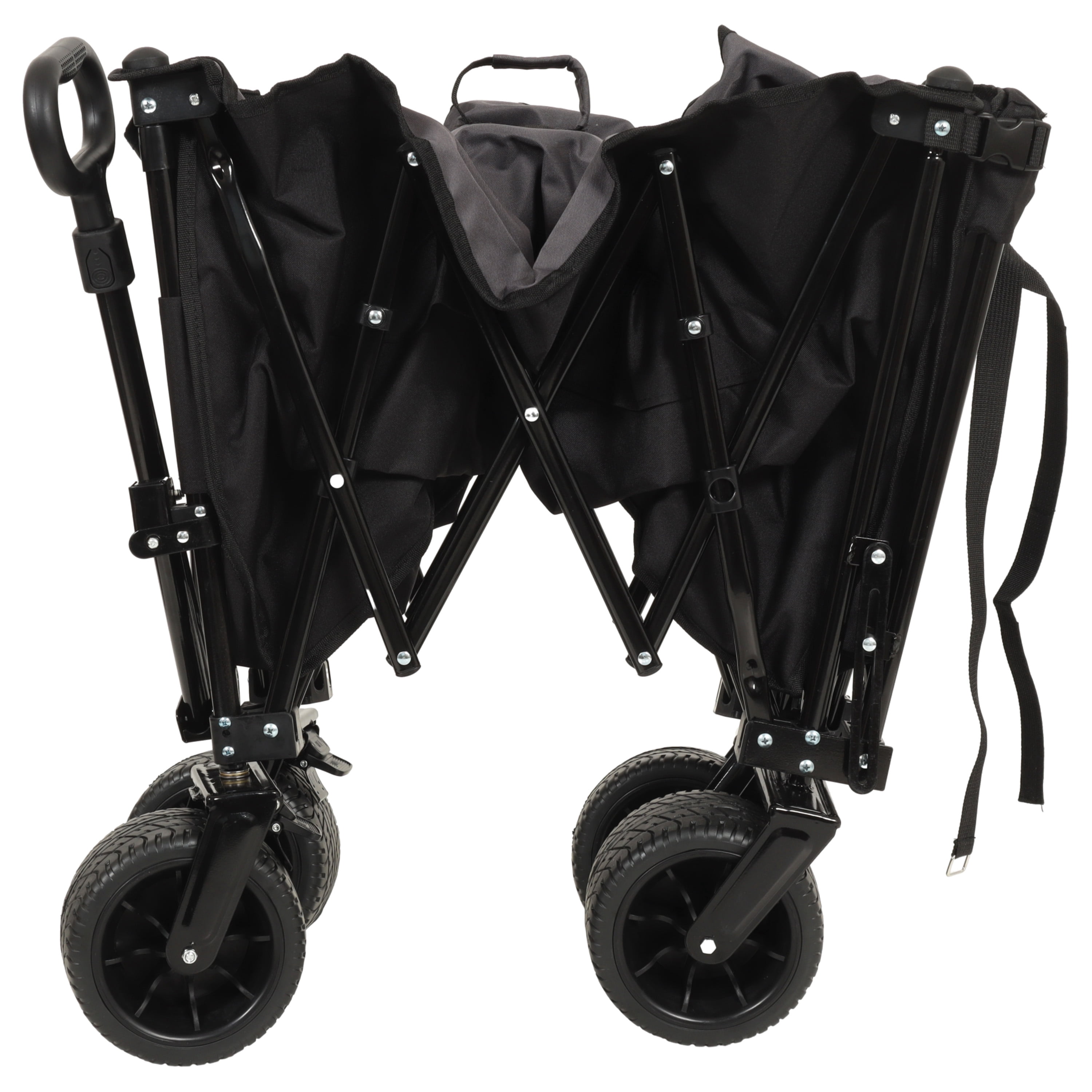 Yoneston 480LBS Collapsible Wagon Cart with Extended Tailgate, Portable Adjustable Designed Heavy Duty Extender Wagon for Camping, Picinc, Shopping, Beach, Grocery Transport, Black