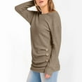 thumbnail image 3 of FDGIU Women's Ribbed Knit Pullover - Long Sleeve Crewneck Tunic Top, Fall Winter Casual Sweater, 3 of 6
