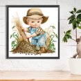 thumbnail image 3 of Pintura de diamante 5D DIY parcial con forma especial taladro granja vaquero niño Kit 30x30cm, 3 of 9