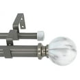 thumbnail image 2 of MERIVILLE 1-Inch Diameter Double Window Treatment Curtain Rod, White Marble Ball Finial, 48-inch to 84-inch Adjustable, Gunmetal, 2 of 2