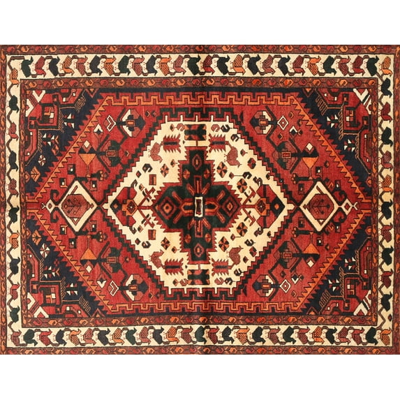 Ahgly Company Indoor Rectangle Traditional Red Persian Area Rugs, 3' x 5'