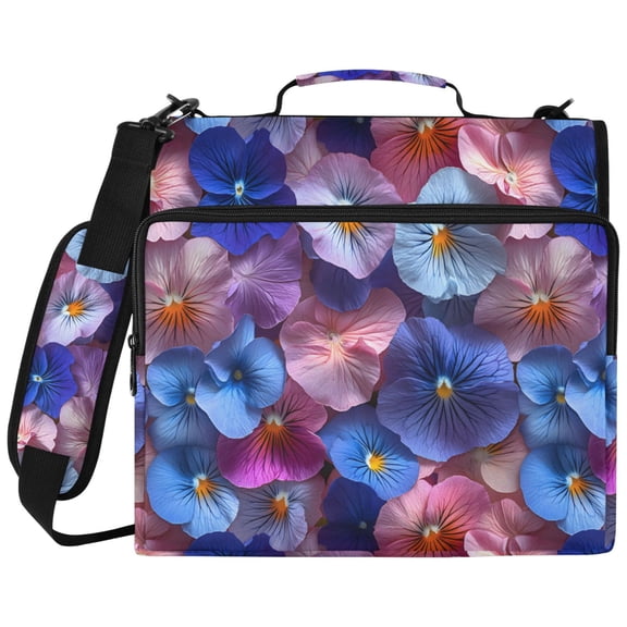 ALAZA Zipper Binder Flower Patern5 Pattern 2 inch 3 Ring 500 Sheet Capacity Trapper Keeper File Folder Organizer Bag