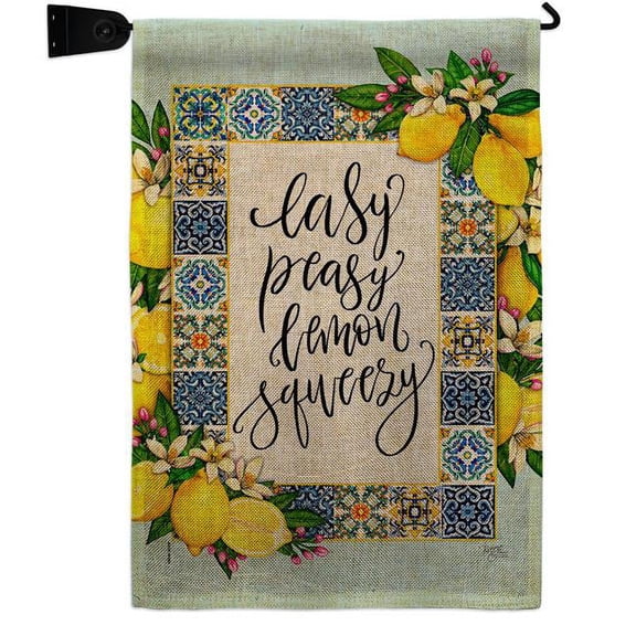 Breeze Decor GS120262-DB-04 Easy Lemon Food Fruit 13 x 18.5. in. Double-Sided Decorative Vertical House Garden Flag Set for Decoration Banner Yard Gift