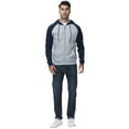 thumbnail image 5 of Weilanxin Men's Color Block Pullover Fleece Hoodie Casual Hooded Sweatshirts Tops Full Zip Jacket with Pocket Athletic Hoodies For Men Navy Contrast Light Grey M, 5 of 10