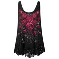 thumbnail image 1 of Womens Tops Clairance Moins de 10 $ Tendances Femmes Été Col Rond Manches Courtes Impression Blouses Lâches Tops Rouge XXXL, 1 of 5