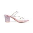 thumbnail image 3 of BLISSFUL STEP Women Rhines Block Heel Slide Sandals Pink 6, 3 of 7