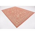 thumbnail image 2 of Unique Loom Botanical Collection Traditional Floral Border Transitional Indoor and Outdoor Flatweave Area Rug, 8' x 11' 4", Terracotta/Beige, 2 of 5