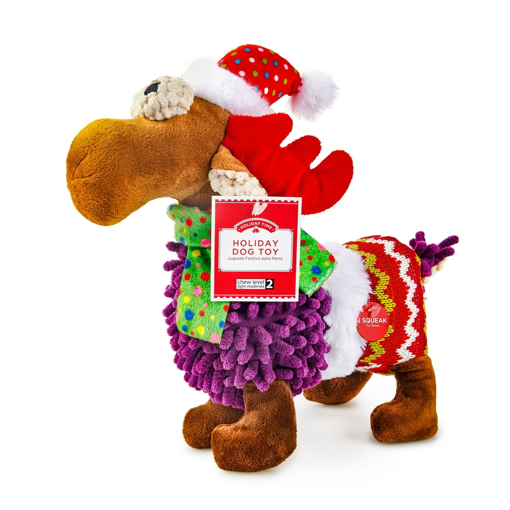 Holiday Time Dog Toy, Standing Reindeer - Walmart.com - Walmart.com
