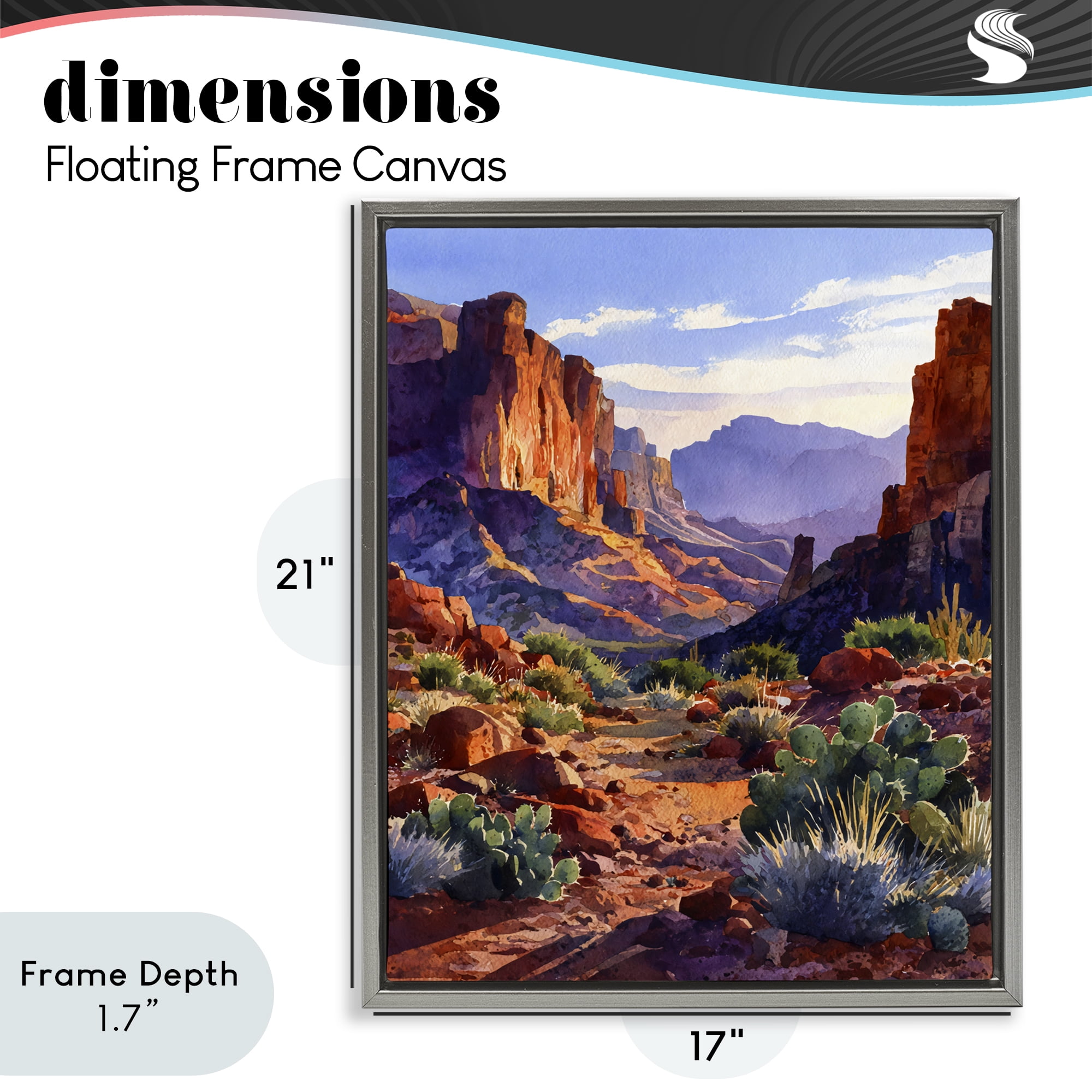 Stupell Industries Western Colors Earthy Desert Gray Framed Floater Canvas Wall Art, design by Franklyn Gregory