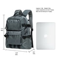 thumbnail image 2 of KAUKKO Vintage Casual polyster and Leather Rucksack Backpack (Nylon Grey), 2 of 5