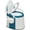 Blue & white, variant on PEXMOR Portable Toilet with Back & Handrail, 5 Gallon Bucket Inner, Plastic Camping Toilet for Adult, Kids, Travel, Blue & white