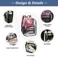 thumbnail image 5 of PVC Transparent Backpacks Clear Backpack for Travel and Outings Pink Heart-shaped Cloud, 5 of 7