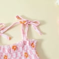 thumbnail image 6 of HCNTES Toddler Baby Girl Smocked Outfit Ruffle Halter Shirt Pants Set Toddler Bell Bottom Outfit Summer Clothes holy cow im cute baby outfit(2-3 Years,Pink), 6 of 7