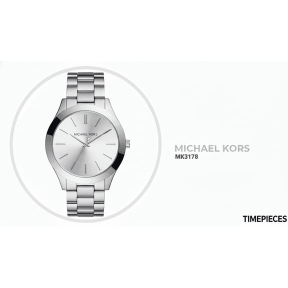 Michael Kors Women's Runway MK3178 Silver Stainless-Steel Quartz Fashion Watch