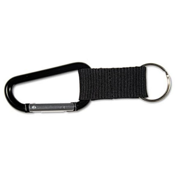 Carabiner Key Chains  Split Key Rings  Aluminum  Black  10-Pack