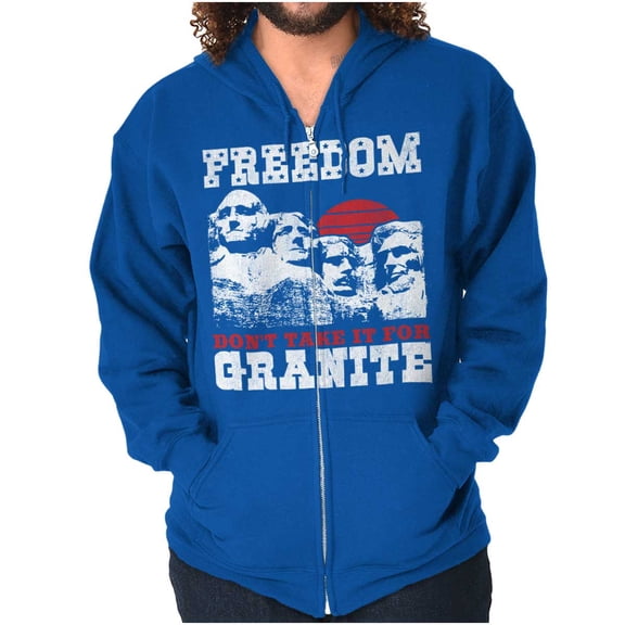 Freedom Don't Take It For Granite Pun Zip Up Hoodie Men's Women's Brisco Brands M