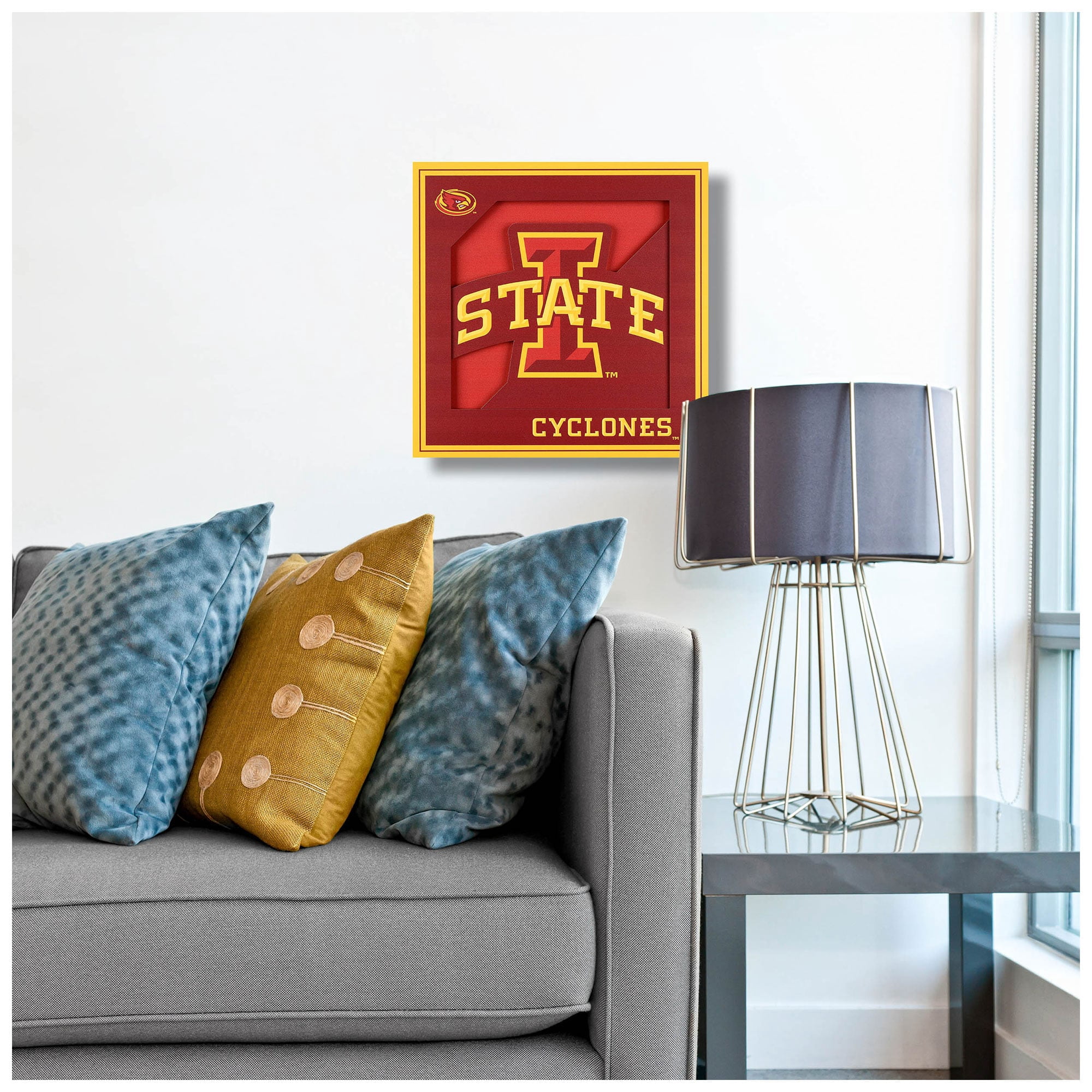 YTF NCAA Iowa State Cyclones 3D Logo Series Wall Art 12X12