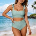 thumbnail image 2 of XIYON Womens Bikini Sets Tie Shoulder Bikini 2 Piece Striped Swimsuits High Waisted Bathing Ladies Swimwear Comfortable, 2 of 5