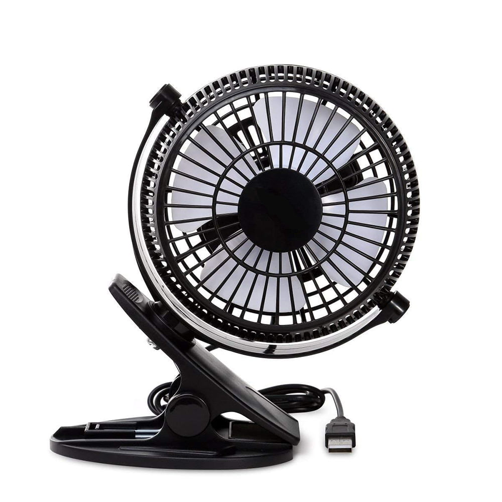 Clip On Mini Electric Cooling Fan With USB Portable Oscillating Small Table Desk 