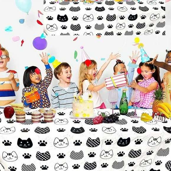 Party Supplies Cute Printed Tablecloths Disposable Cats Plastic Tablecloths Rectangular Picnic Tablecloths