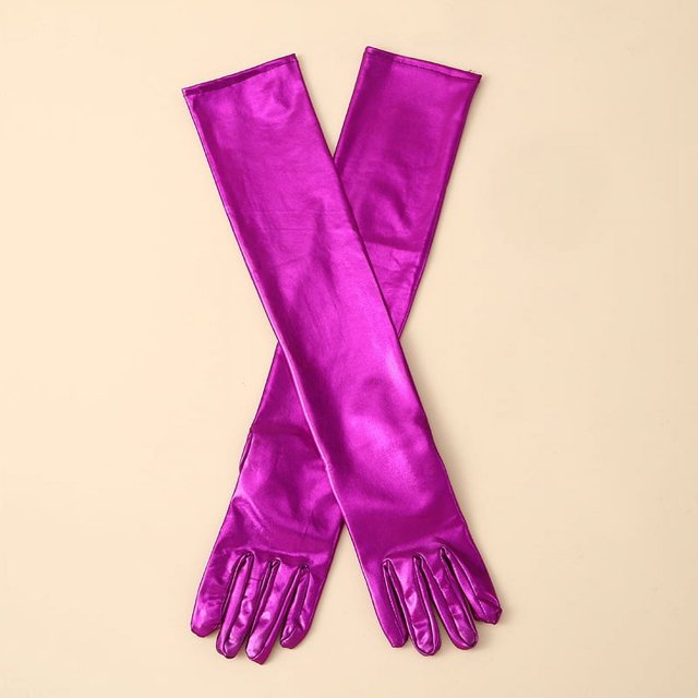 Guantes largos elásticos sexys para mujer, de charol, a la moda, para noche, ópera, fiesta, disfraces, guantes